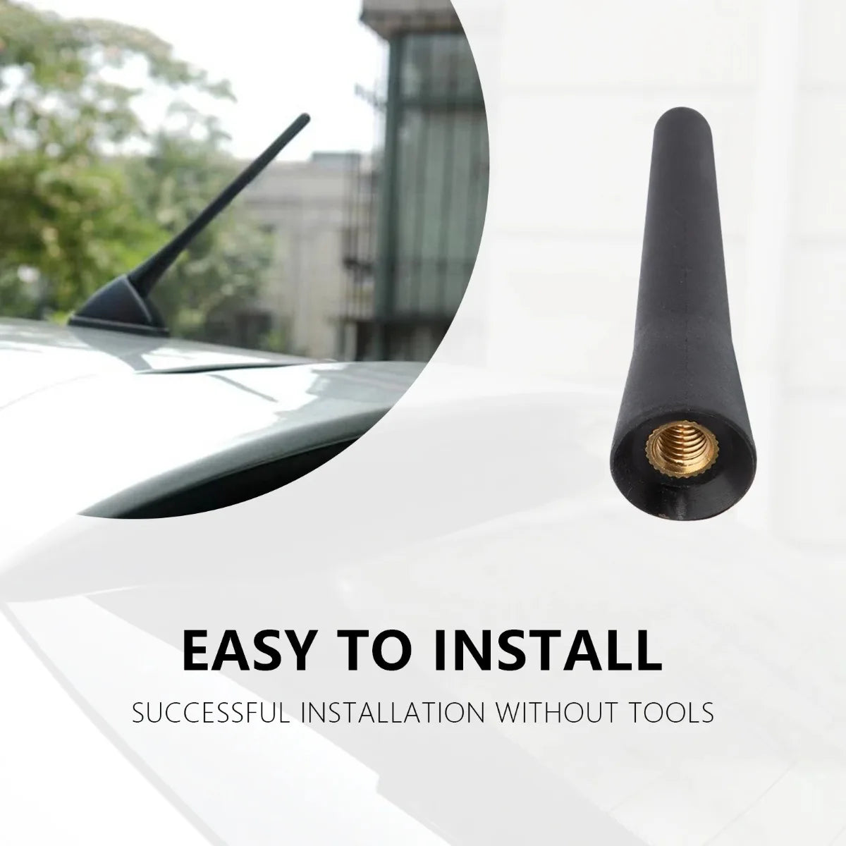 Mini Short Car Antenna 6.5cm – Universal FM AM DAB Roof Mount Car Roof Antenna SWANS