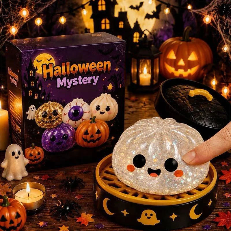 Halloween Squishy Toy Set – Ghost, Pumpkin & Eyeball Squeeze Squishy Squeeze Toy SWANS