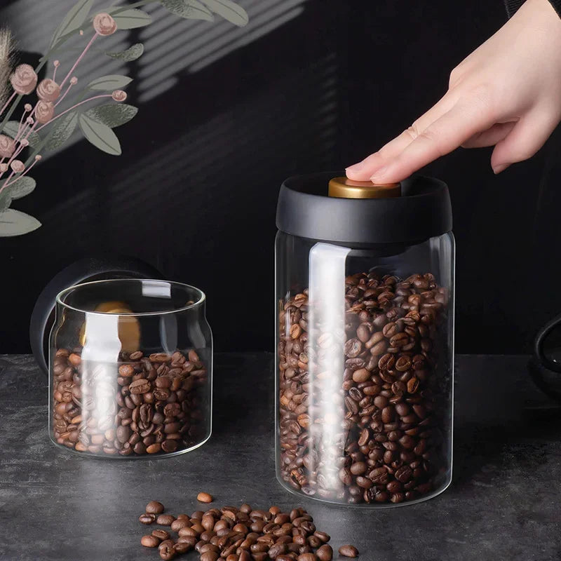 SWANS Vacuum Sealed Glass Coffee Bean Airtight Storage Jar Airtight Storage Jar SWANS