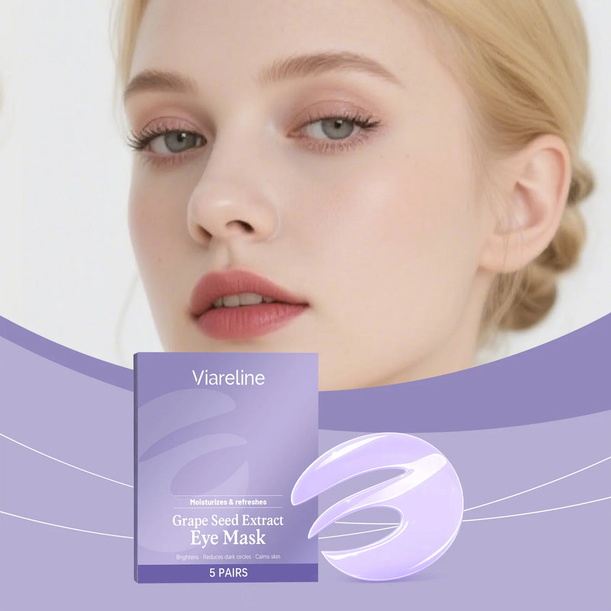 Viareline Eye Mask – Brighten, Hydrate & Smooth Under Eyes Eye Treatment Mask SWANS