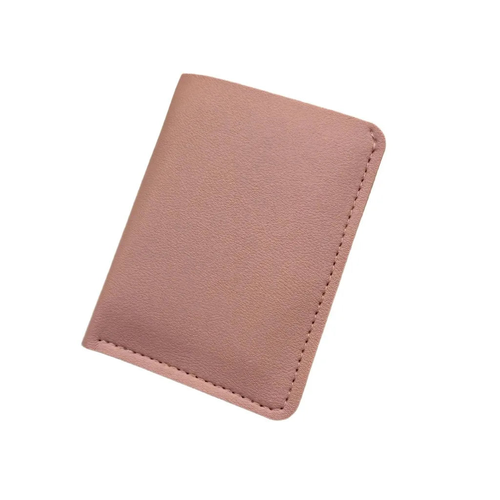 Women's Slim Bifold Wallet – PU Leather, 8 Card Slots Bifold Wallet SWANS Pink