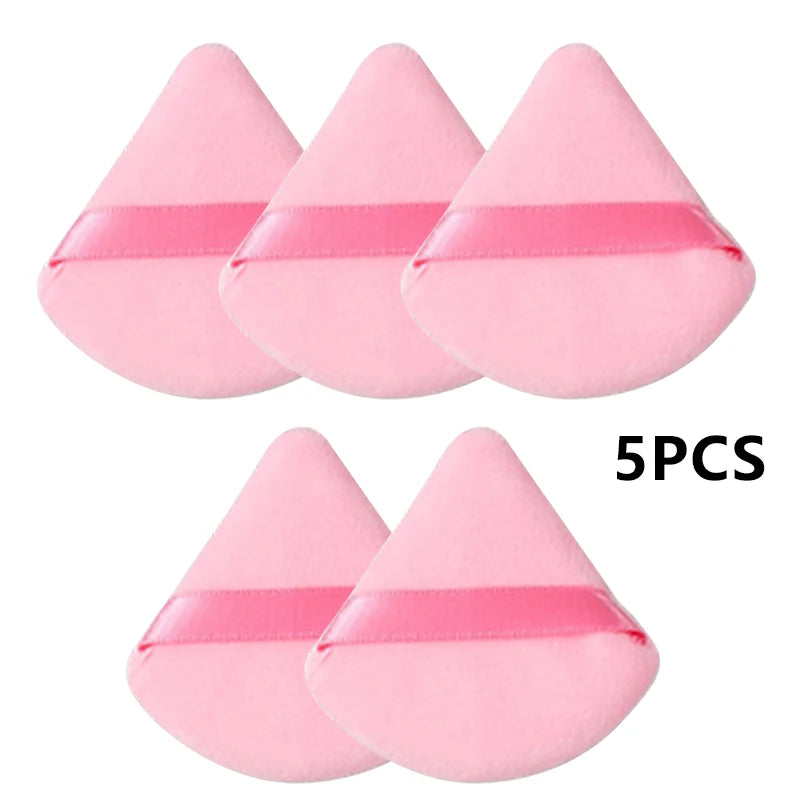 Triangle Crystal Velvet Makeup Sponge Puff – 2/5/10 Pack Makeup Sponge Puff SWANS Pink-5pcs