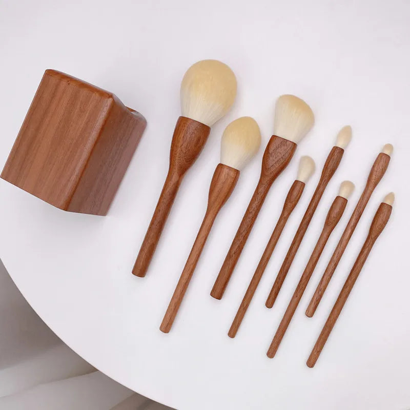 DANNYHOO Black Walnut Makeup Brush Set – 6/8/10 Pcs Makeup Brush Set SWANS