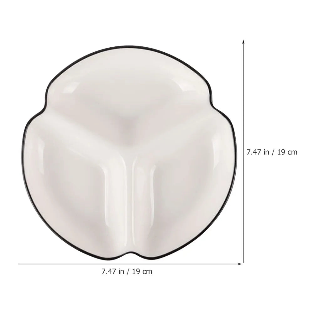 Ceramic Divided Serving Plate – Multi-Compartment Dish Divided Serving Plate SWANS