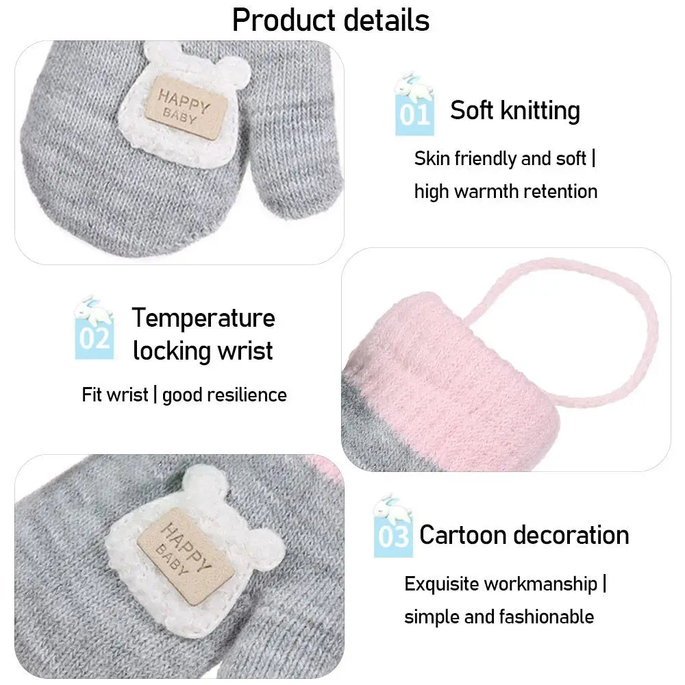 Kids Winter Knitted Mittens – Warm Toddler Gloves Ages 1–6 Kids Winter Mittens SWANS