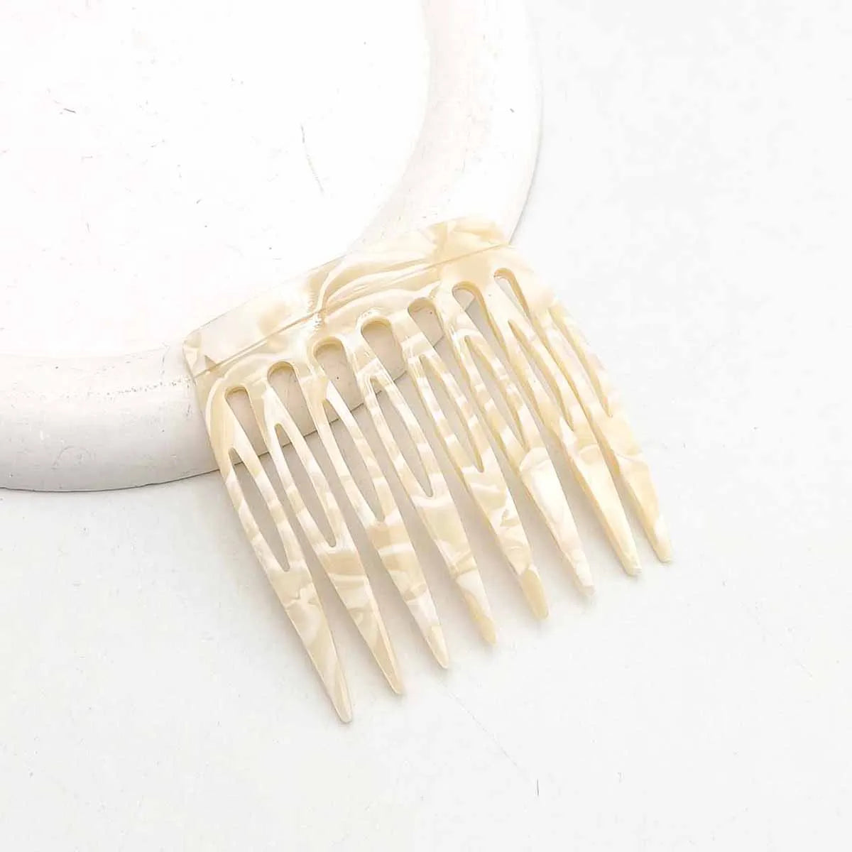 French Side Hair Comb – 8-Tooth Acetate Decorative Bun Slide Decorative Hair Comb SWANS 01
