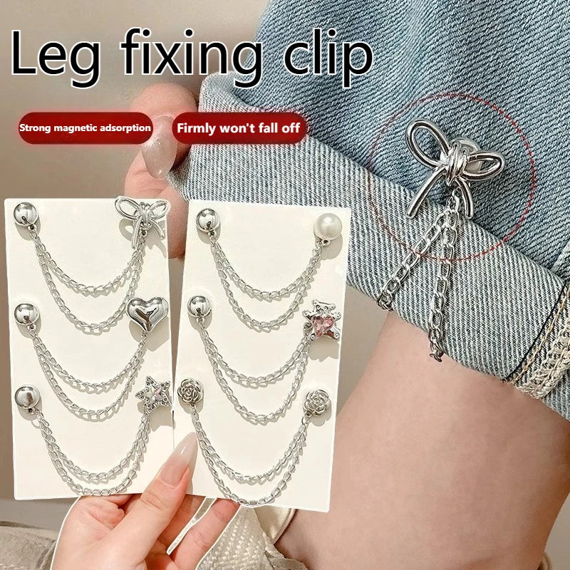 Magnetic Pants Leg Shortener Clips – No-Sew Concealed Buckle Pants Hem Clips SWANS