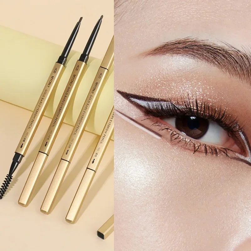 Double-End Ultra-Fine Triangle Eyebrow Pencil & Brow Brush Eyebrow Pencil SWANS