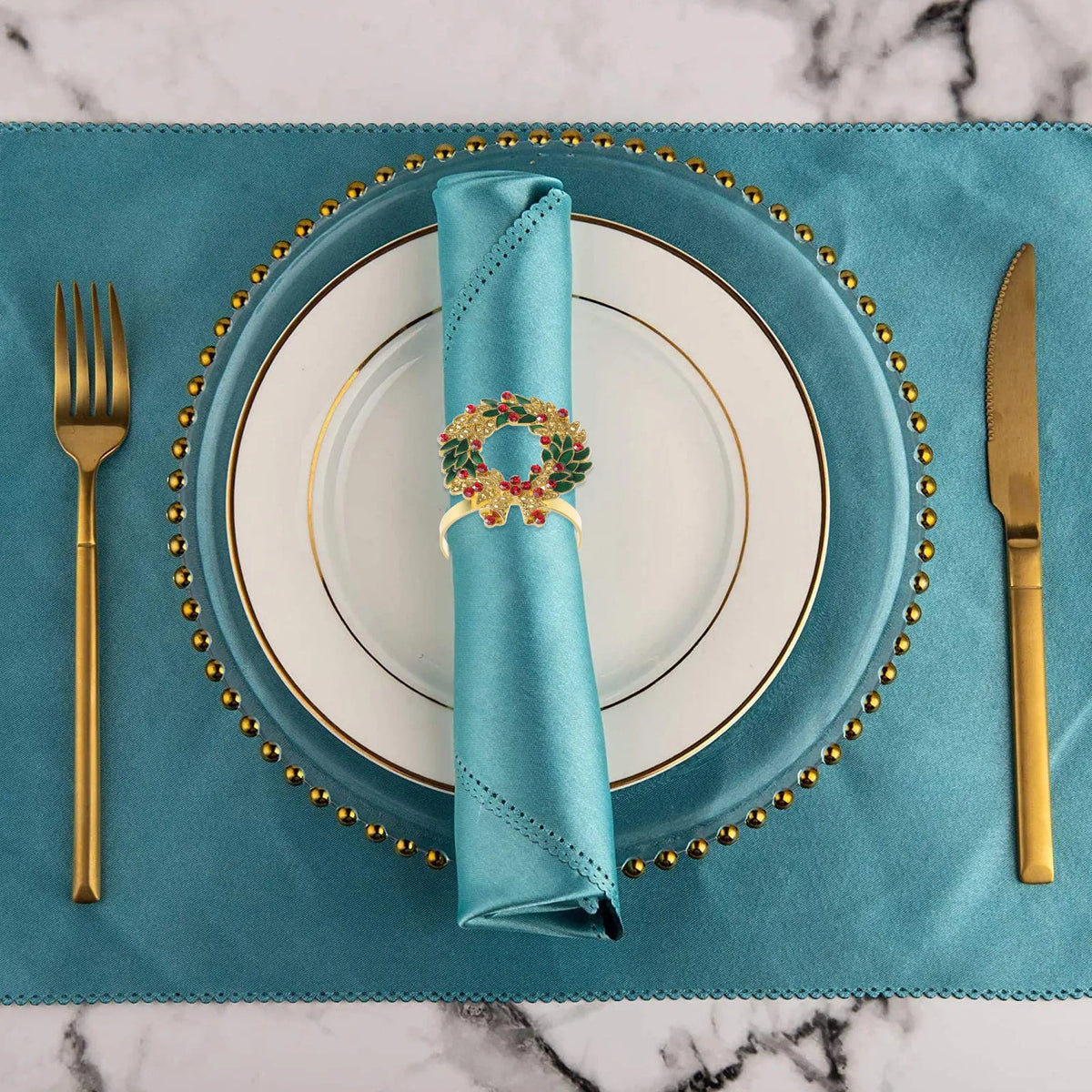 3-Pack Christmas Wreath Napkin Rings – Holiday Table Decor Napkin Rings SWANS Default Title