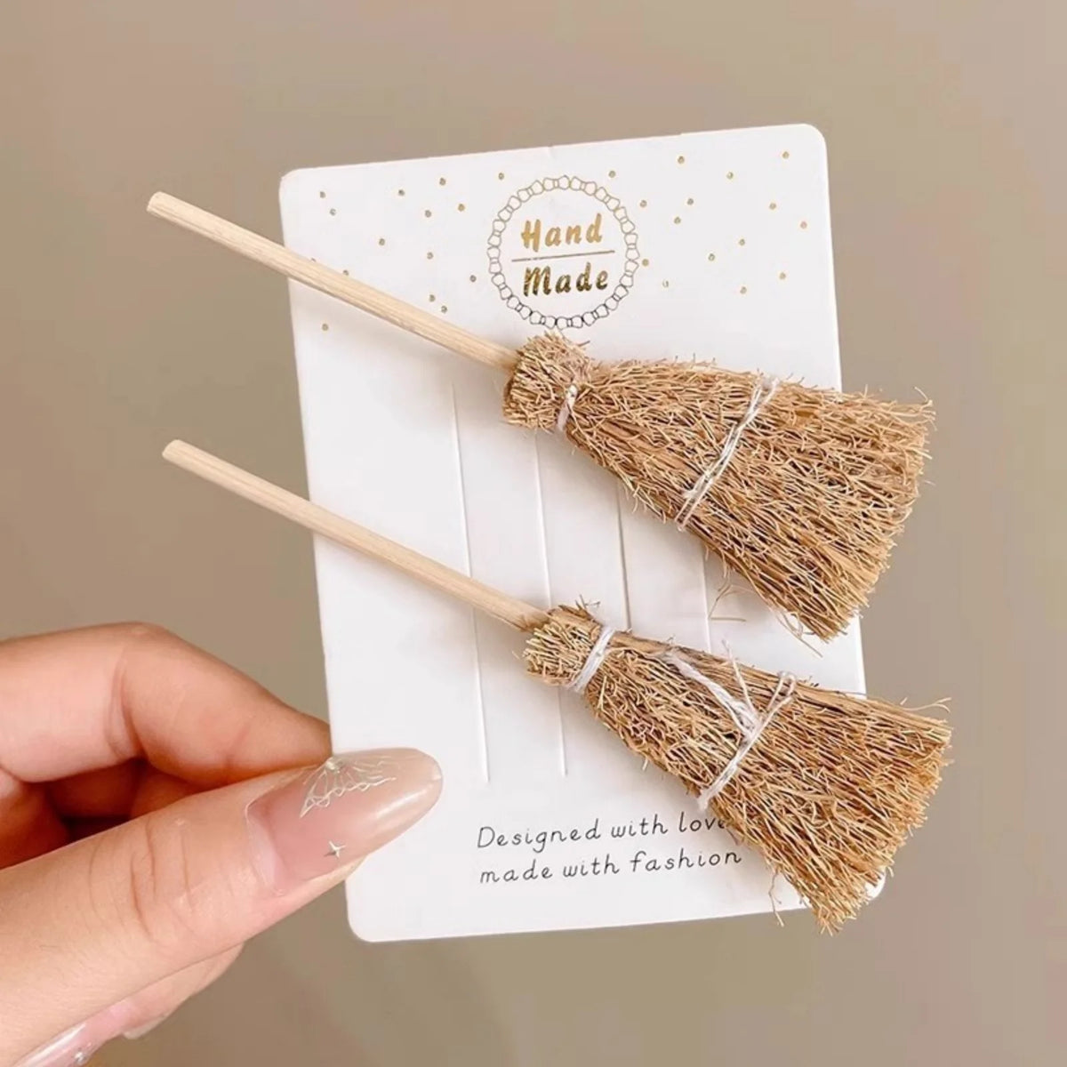 Korean Mini Broom Hair Clip – Handmade Linen Barrette Hair Clip Barrette SWANS