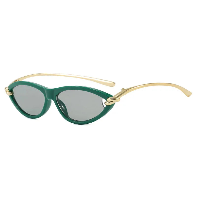 Y2K Vintage Cat Eye Sunglasses UV400 Gradient – Women Cat Eye Sunglasses SWANS Green Light Black