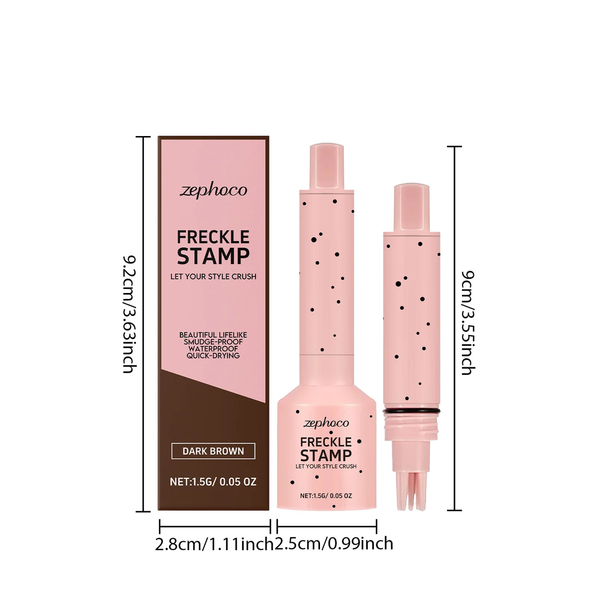 Zephoco 5-Point Freckle Stamp Pen – Waterproof Sun-Kissed Faux Freckle Stamp Pen SWANS Deep Brown