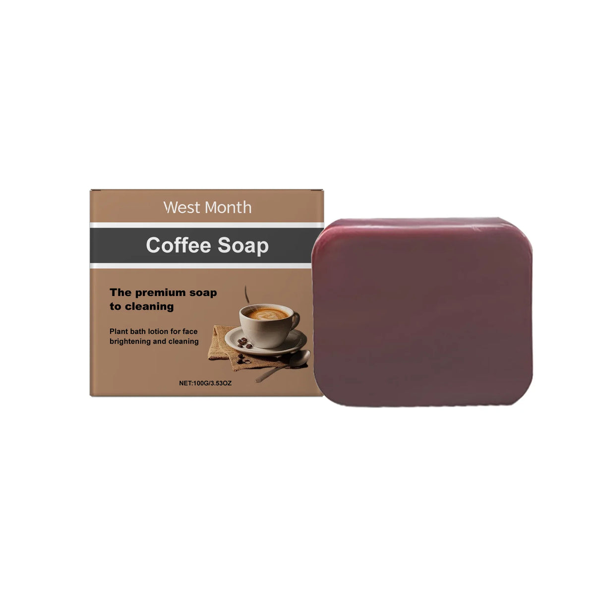 WEST MONTH Coffee Soap Bar – Brightening Deep Cleanse 100g Face & Body Soap SWANS 100g boxed