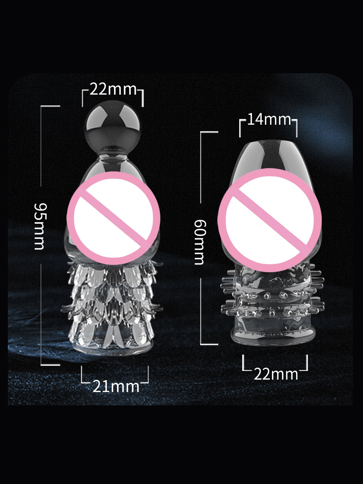 2-Pack Crystal Beaded Pleasure Cuffs – Body-Safe TPE Adult Pleasure Cuffs SWANS