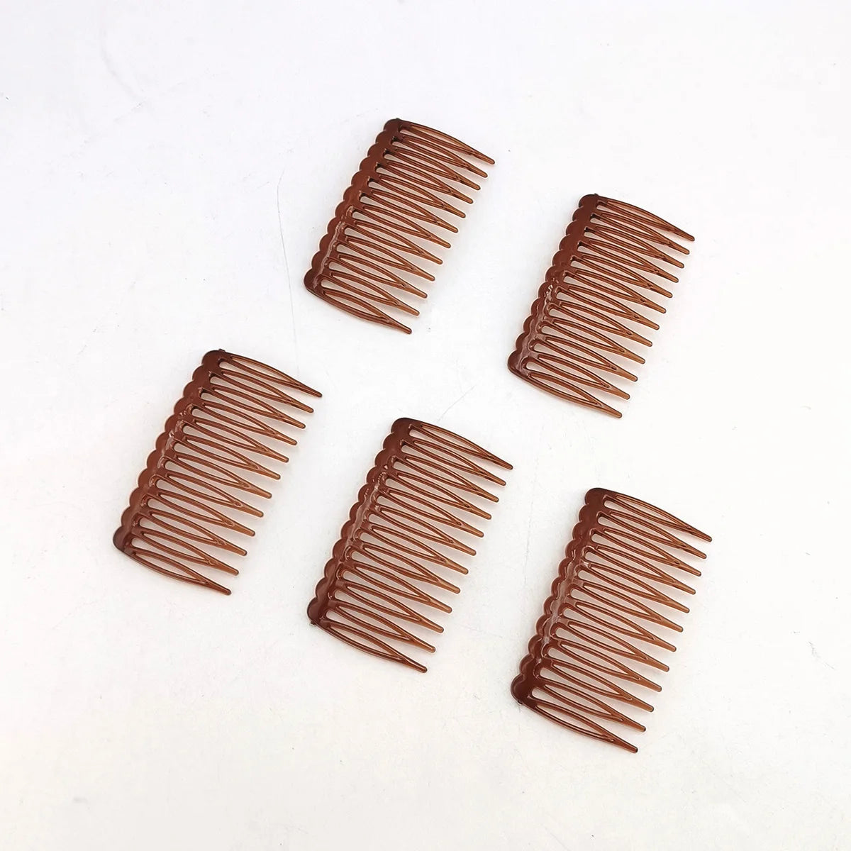 Vintage French Hair Combs 5/20 Pack – 12 Teeth Plastic Hairpins Decorative Hair Combs SWANS 5 PCS DARK COFFEE