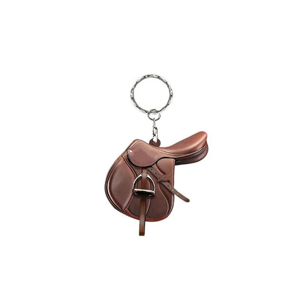 Western Cowboy Saddle Acrylic Keychain Charm Pendant | Horse Gift Acrylic Keychain Charm SWANS F United States