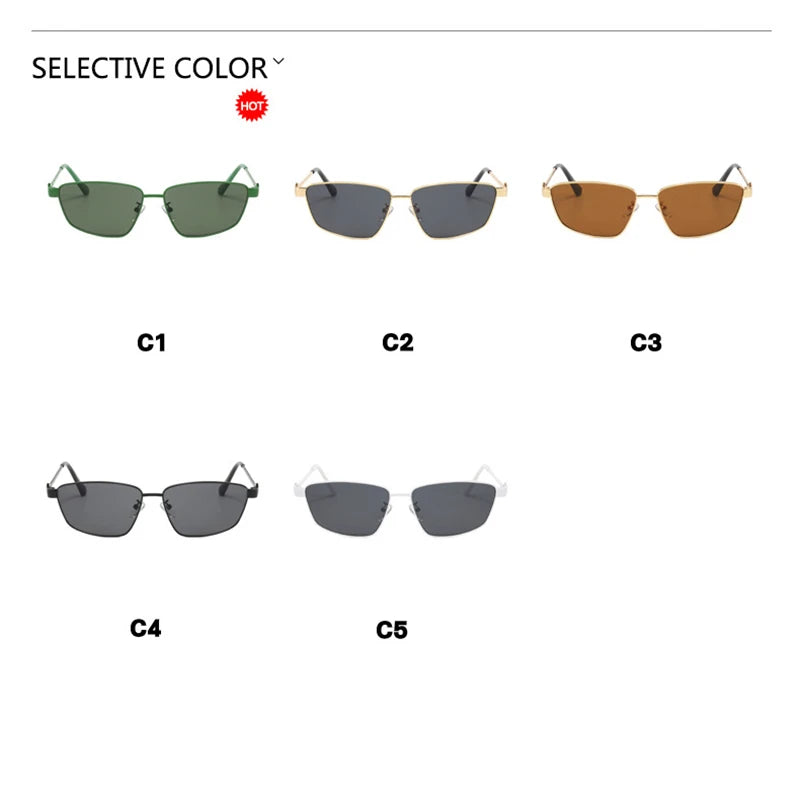TOYEARN Vintage Square Sunglasses UV400 Metal Steampunk Shades Fashion Sunglasses SWANS