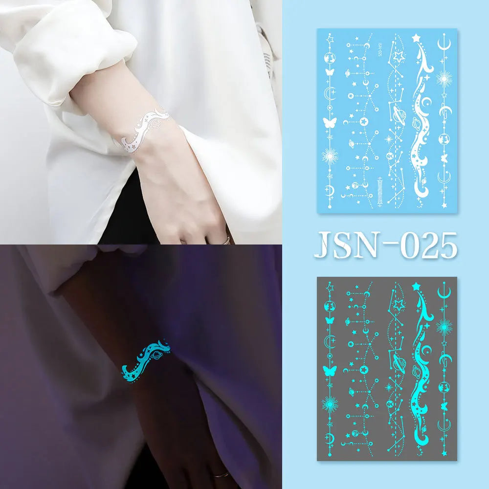 Luminous Glow Temporary Tattoo Stickers – Face, Arm & Body Temporary Tattoo Sticker SWANS 25