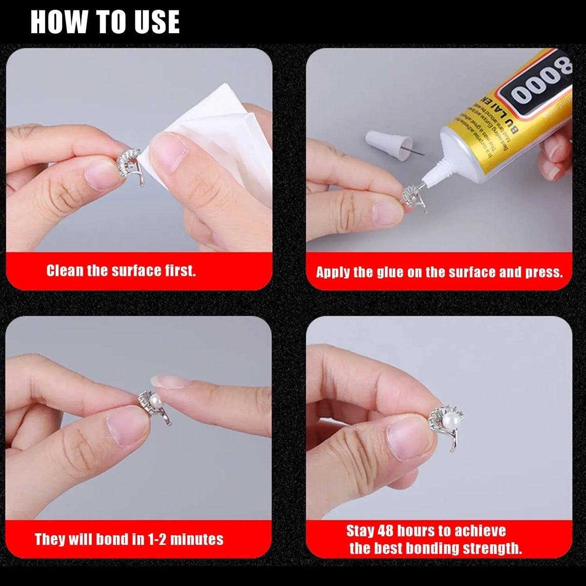 E8000 Super Strong Multi-Purpose Liquid Glue 15–110ml Multipurpose Craft Adhesive SWANS