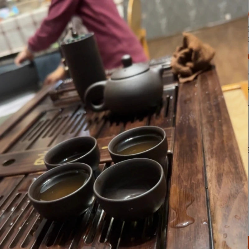 Yixing Purple Clay Travel Tea Set – Teapot & 4 Cups Travel Tea Set SWANS
