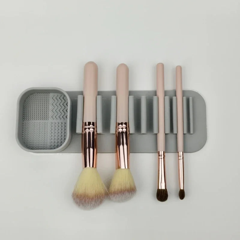 SWANS Makeup Brush Cleaner Sponge & Storage Rack Holder Set Brush Storage Organizer SWANS
