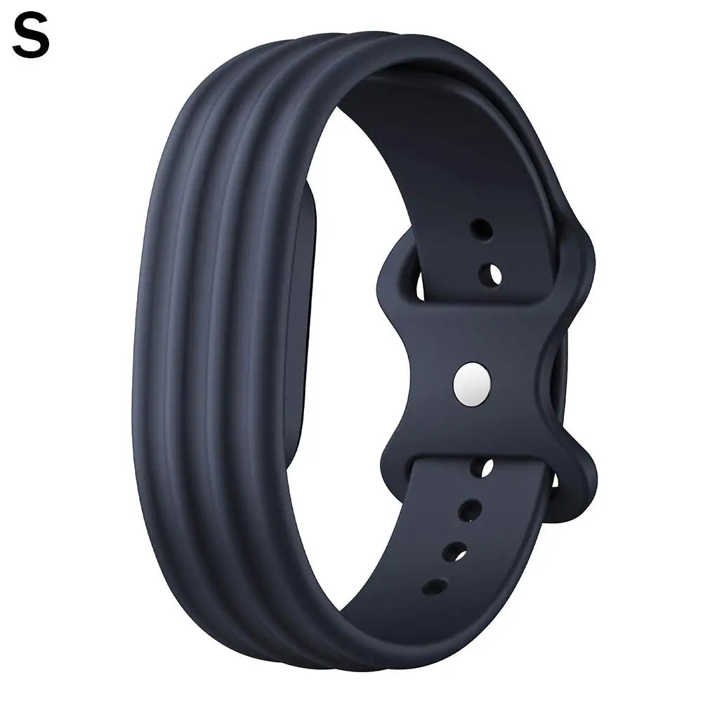 Silicone Sport Watch Band for Google Fitbit Air – Adjustable Smartwatch Band SWANS midnight S