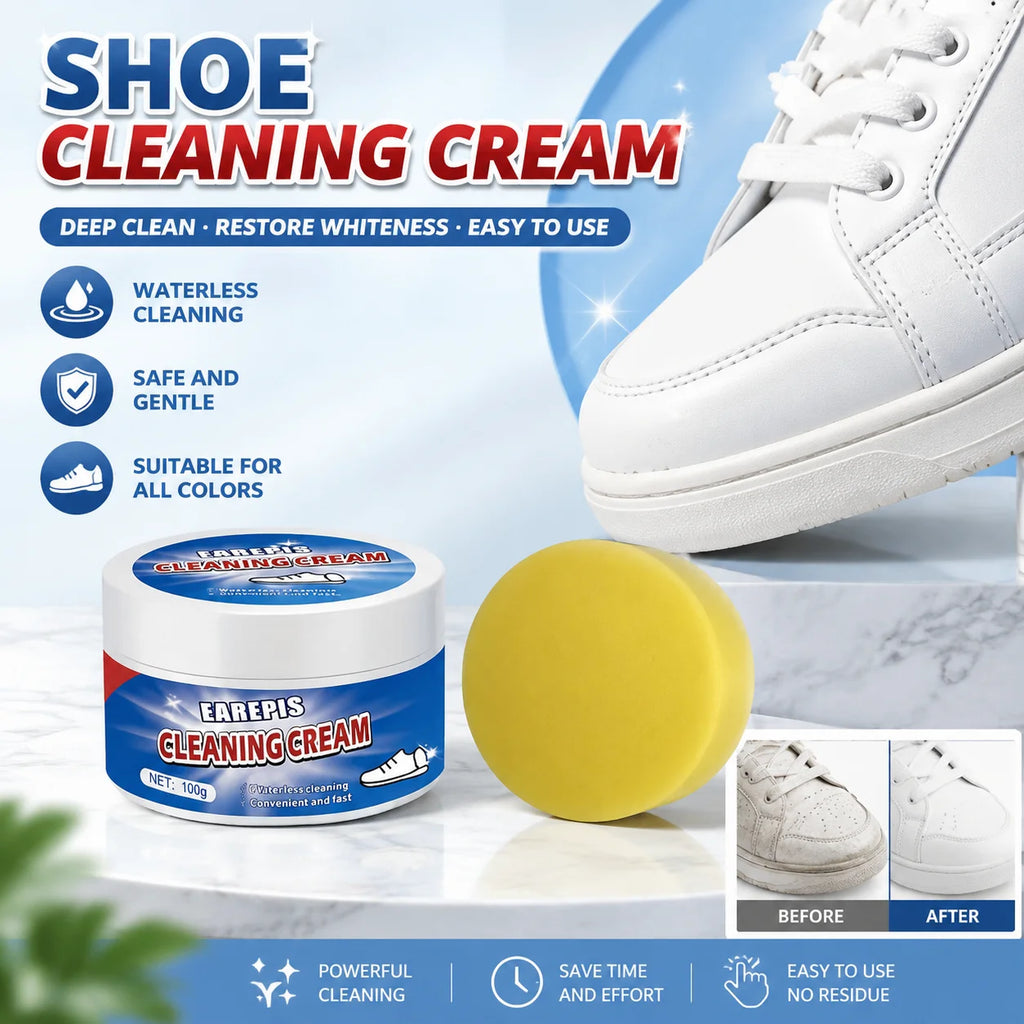 White Sneaker Cleaning Paste 100g – Waterless Stain Remover Shoe Cleaning Paste SWANS 1pc United States