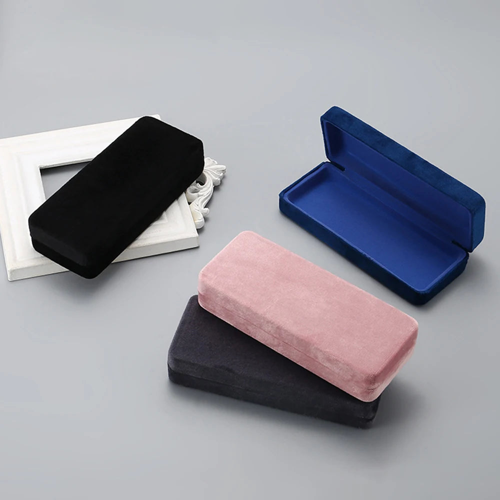 Velvet Leather Hard-Shell Glasses Case – Unisex Eyewear Box Eyeglasses Case SWANS