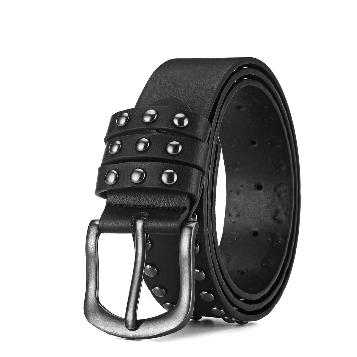 Punk Rivet Belt – Unisex Wide PU Denim Casual Belt Punk Rivet Belt SWANS