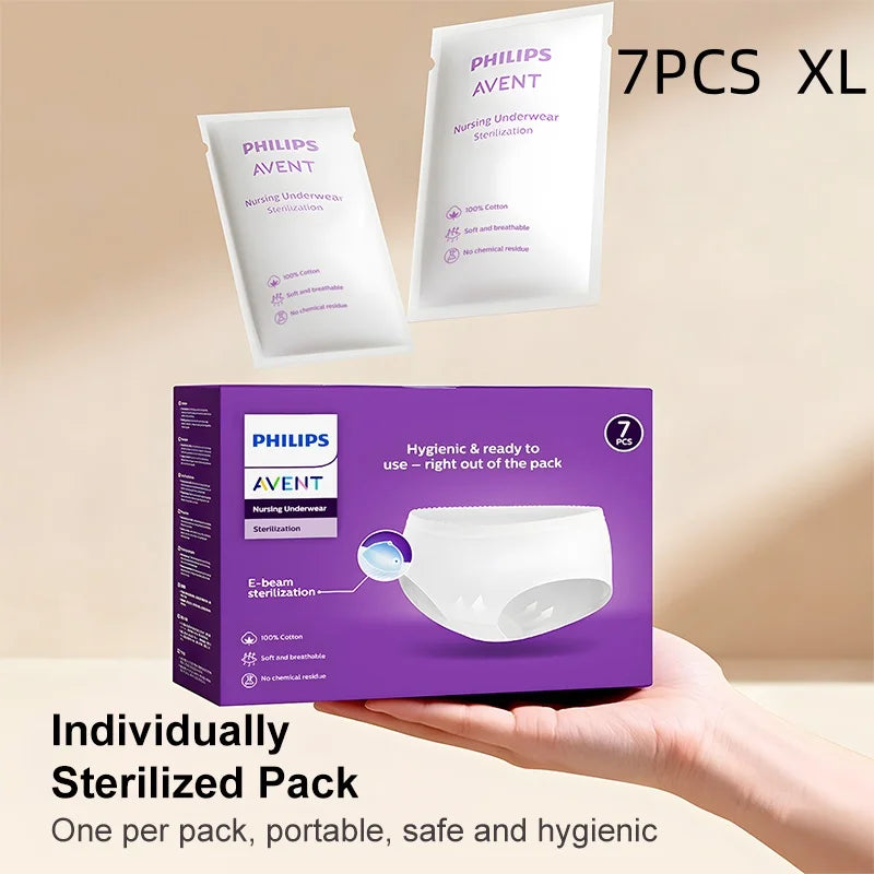 Philips Avent Disposable Sterilized Cotton Underwear 7-Pack Women Disposable Underwear SWANS XL