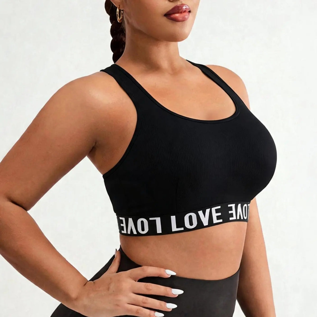 Plus Size Racerback Sports Bra – High Support Yoga Crop Top Sports Bra Crop Top SWANS