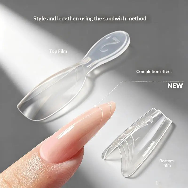 YOVIP 168-Pc Dual Nail Extension Forms – 14 Sizes Clear Molds Nail Extension Forms SWANS