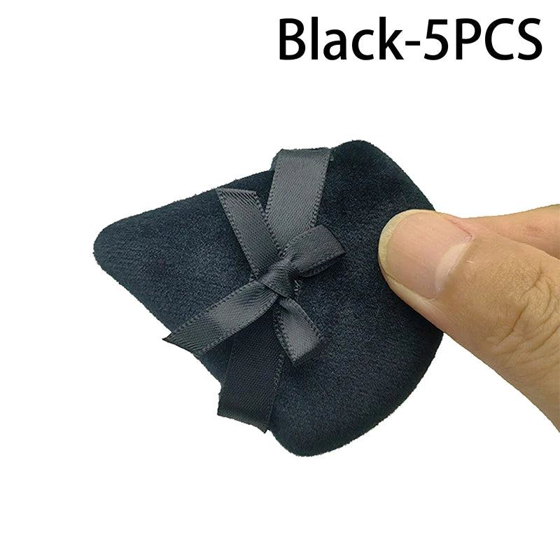 Ultra Soft Velour Powder Puff Washable Reusable 1/3/5 Pack Makeup Powder Puff SWANS 5PCS Black