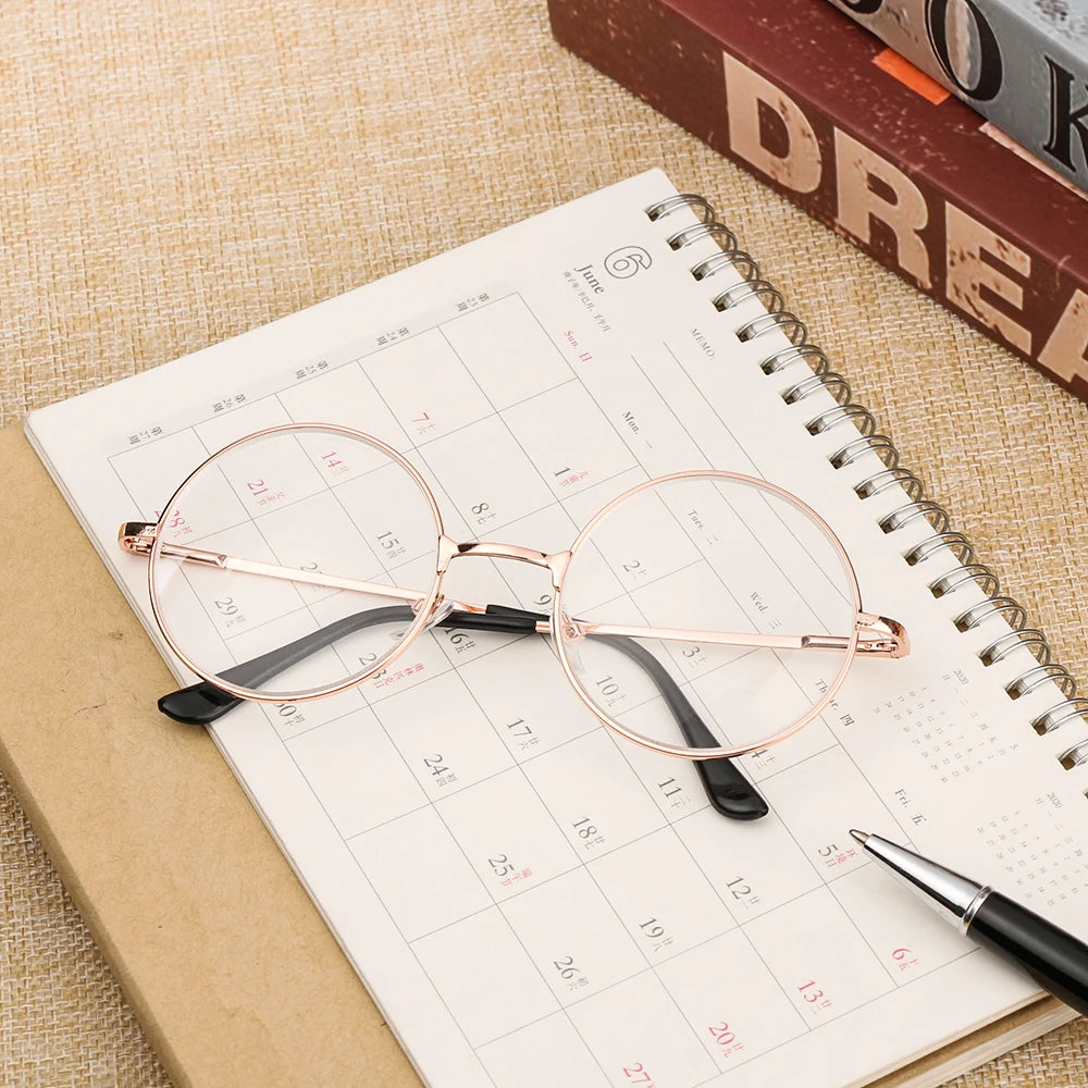 Round Vintage Myopia Glasses Unisex | -1.0 to -4.0 Prescription Eyeglasses SWANS