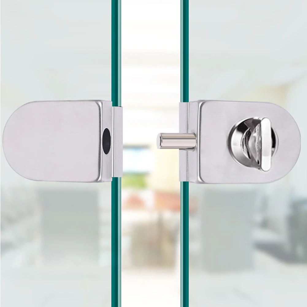 Drill-Free Frameless Glass Door Lock 8-12mm Clamp-On Glass Door Lock SWANS