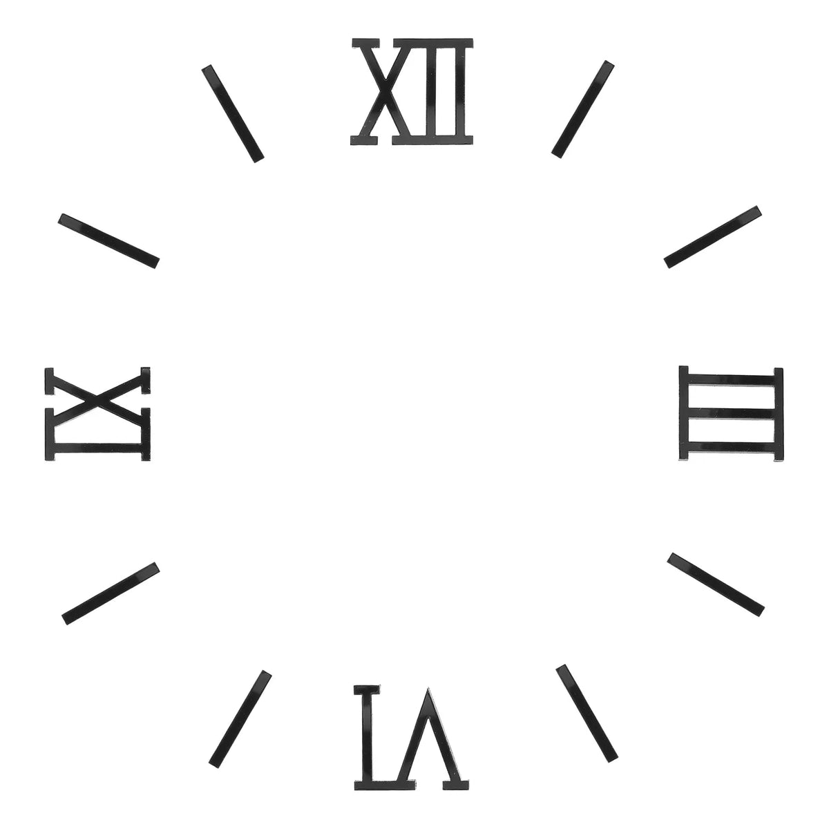 Acrylic Mirrored Roman Numeral Clock Stickers | DIY Wall Clock Clock Number Stickers SWANS CN