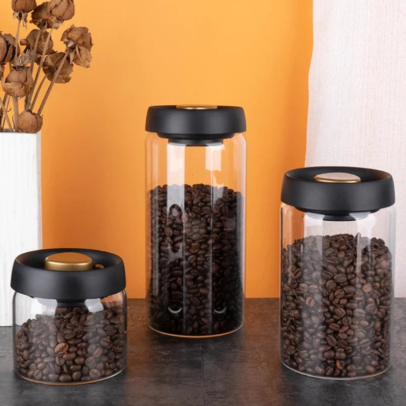 SWANS Vacuum Sealed Glass Coffee Bean Airtight Storage Jar Airtight Storage Jar SWANS