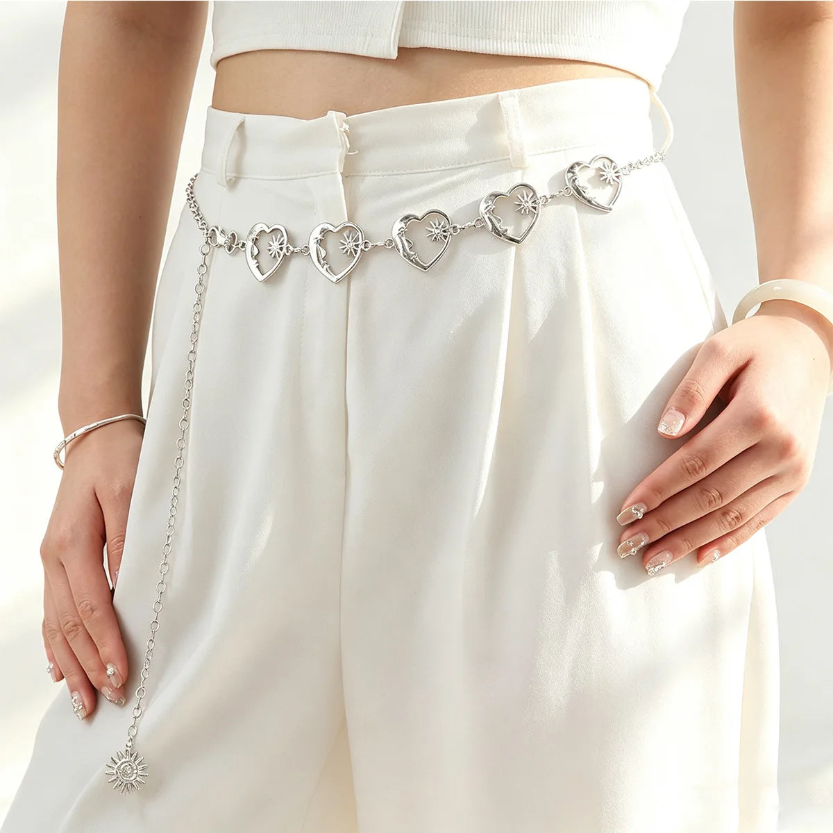 Moon Star Metal Waist Chain Belt – Women's Body Chain Body Chain Belt SWANS