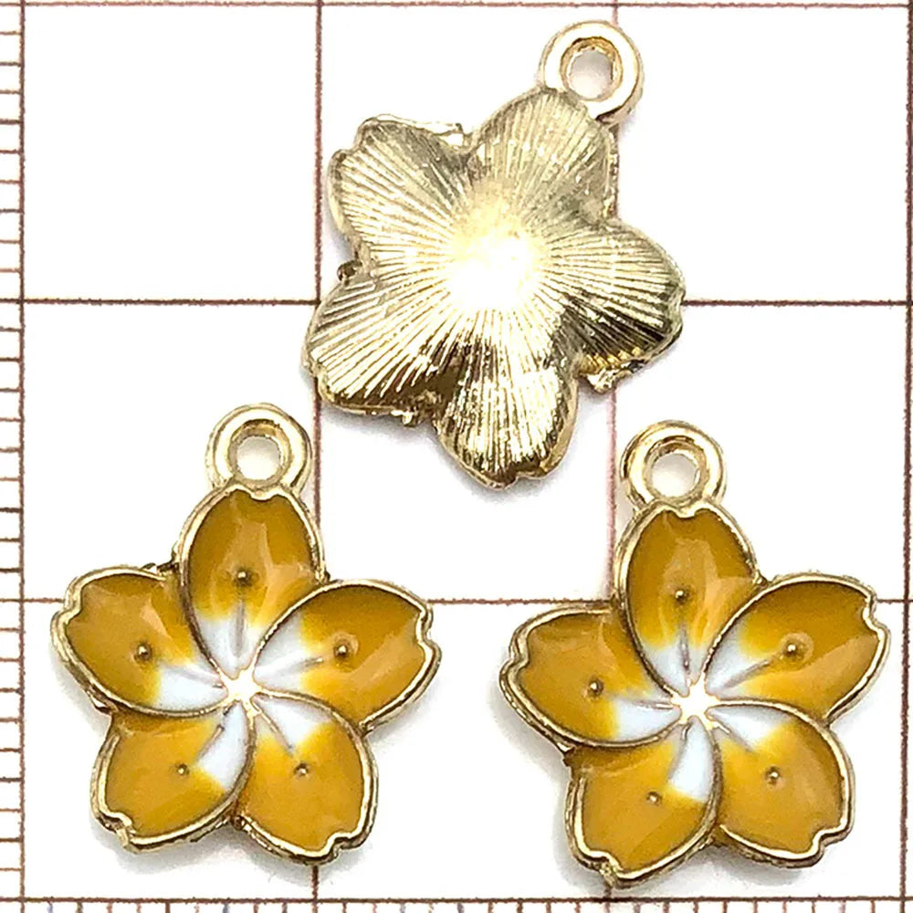 Yellow Sunflower Alloy Charm Pendant for DIY Jewelry & Keychains Jewelry Charm Pendant SWANS V