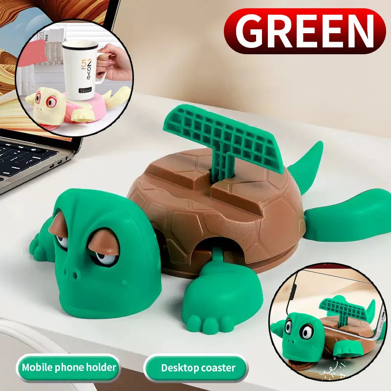 Turtle Phone Holder Desktop Coaster & Desk Ornament Desk Phone Holder SWANS GREEN