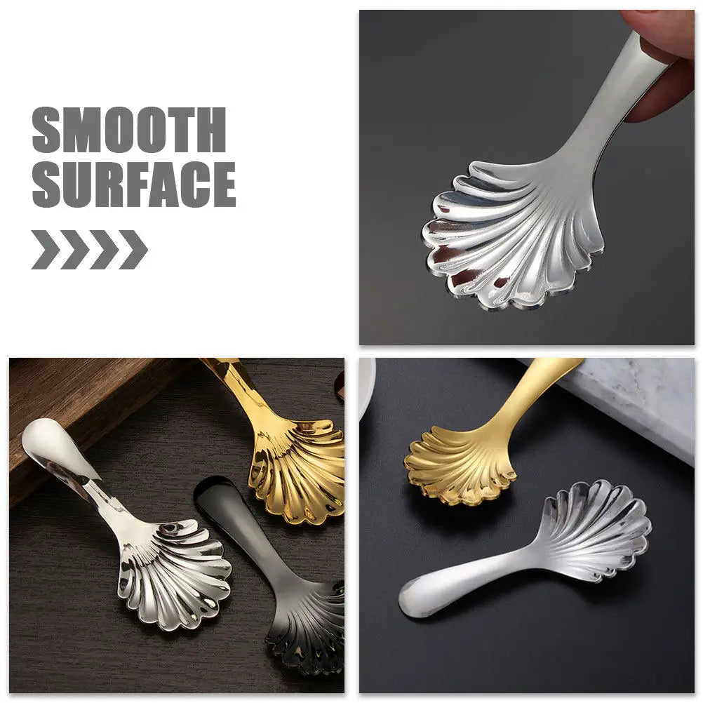 WINOMO 2-Pack Stainless Steel Dessert Teaspoons Shell Design Dessert Teaspoons SWANS