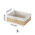 Handwoven Storage Basket with Lid – Linen Organizer S/M/L Woven Storage Basket SWANS Khaki S