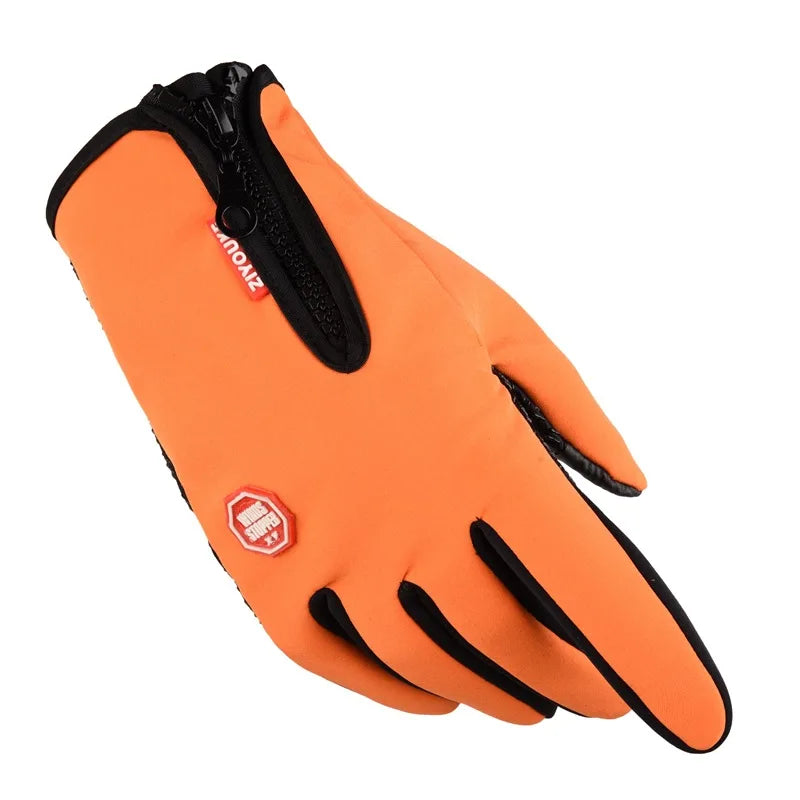 SWANS Winter Cycling Gloves – Windproof Touchscreen Full Finger Cycling Gloves SWANS Short Orange XL