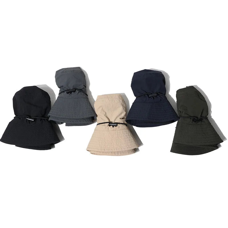 FAITOLAGI Drawstring Bucket Hat – Quick Dry UV Sun Cap Bucket Hat SWANS