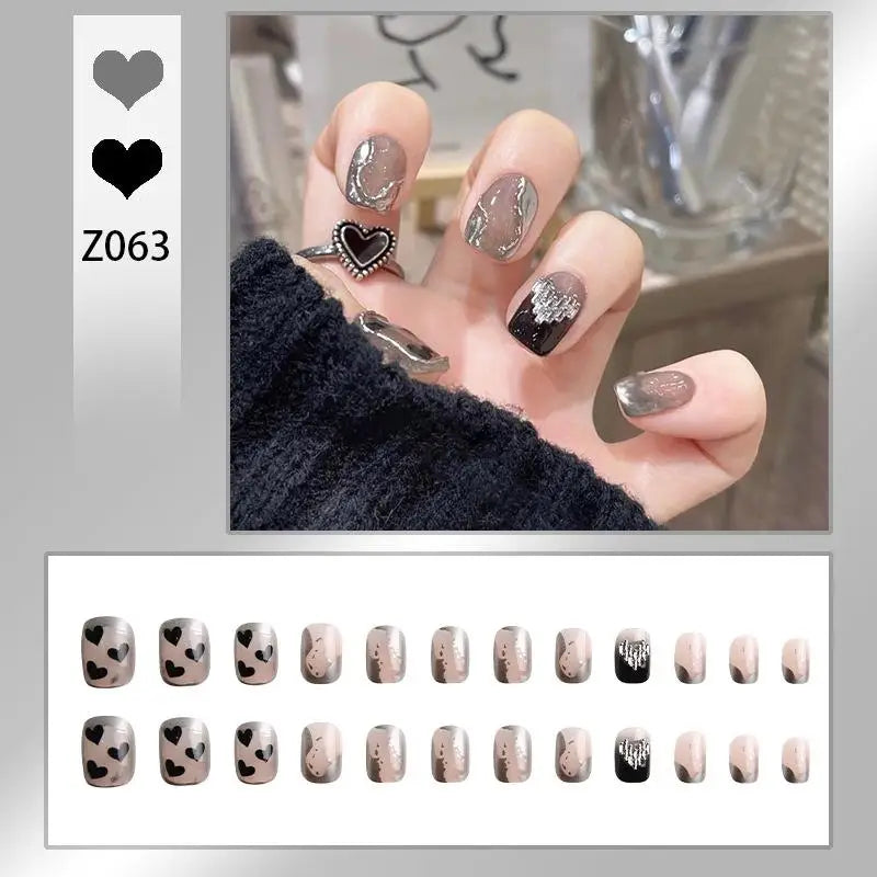 Press-On French Tip Acrylic Nails – 24pc Short Fake Nail Set