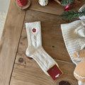 Women's Floral Bow Cotton Mid-Tube Socks – Polka Dot 2pc Women's Casual Socks SWANS A Style 5 One Size
