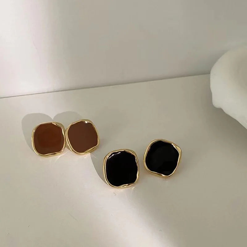 Irregular Square Geometric Stud Earrings – Trendy Metal Stud Earrings SWANS