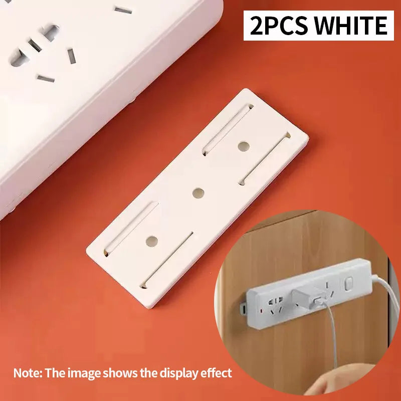 Self-Adhesive Power Strip Wall Mount Holder – No Drill Power Strip Wall Holder SWANS 2 PCS Whtie
