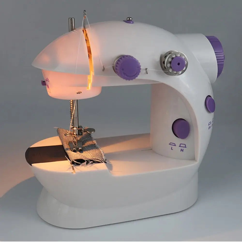 Portable Electric Sewing Machine 2-Speed Foot Pedal & LED Electric Sewing Machine SWANS