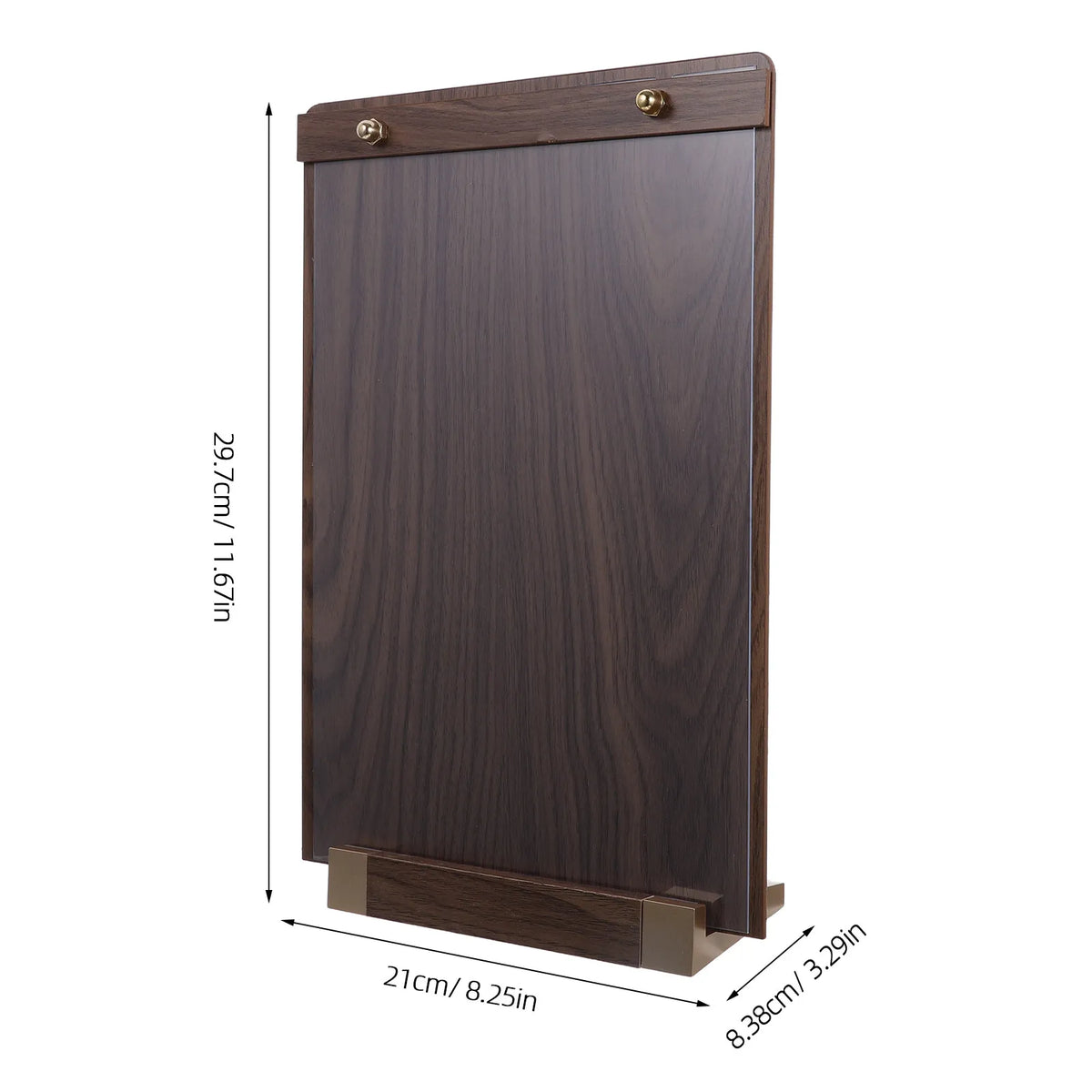 Acrylic Sign Holder 8.5x11 Walnut Wood Base Tabletop Menu Display Tabletop Sign Holder SWANS